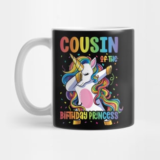 Cousin of the Birthday Princess Dabbing Unicorn Girl Mug